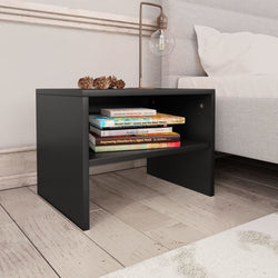 Bedside  Cabinet Black Chipboard