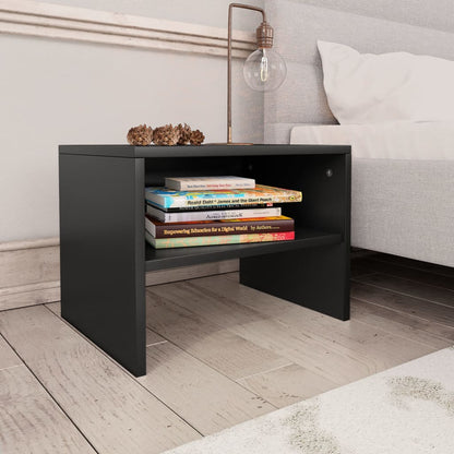 Bedside Cabinets 2 pcs Black Chipboard - 40×30×30cm