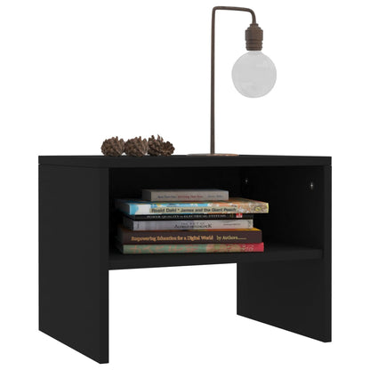 Bedside Cabinets 2 pcs Black Chipboard - 40×30×30cm