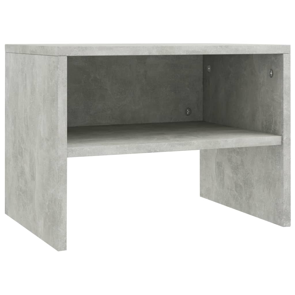 Bedside Cabinet Concrete Grey Chipboard - 40×30×30cm