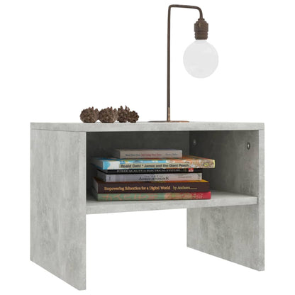 Bedside Cabinet Concrete Grey Chipboard - 40×30×30cm