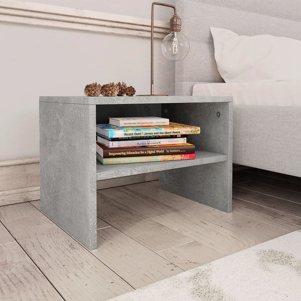  Bedside Cabinet Concrete  Grey Chipboard