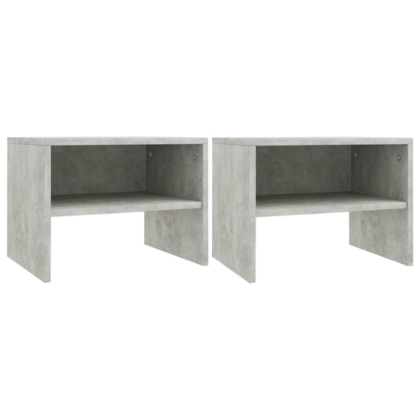  Bedside  Cabinets 2 pcs Concrete Grey Chipboard