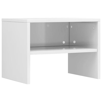 Bedside Cabinet High Gloss White Chipboard - 40×30×30cm