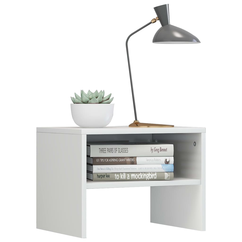 Bedside Cabinet High Gloss White Chipboard - 40×30×30cm