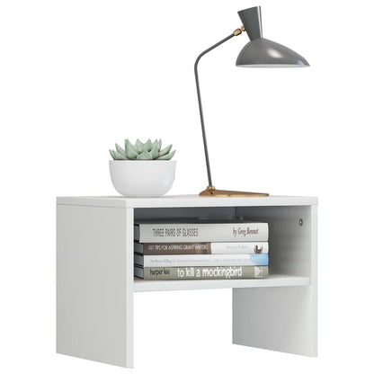 Bedside Cabinet High Gloss White Chipboard - 40×30×30cm