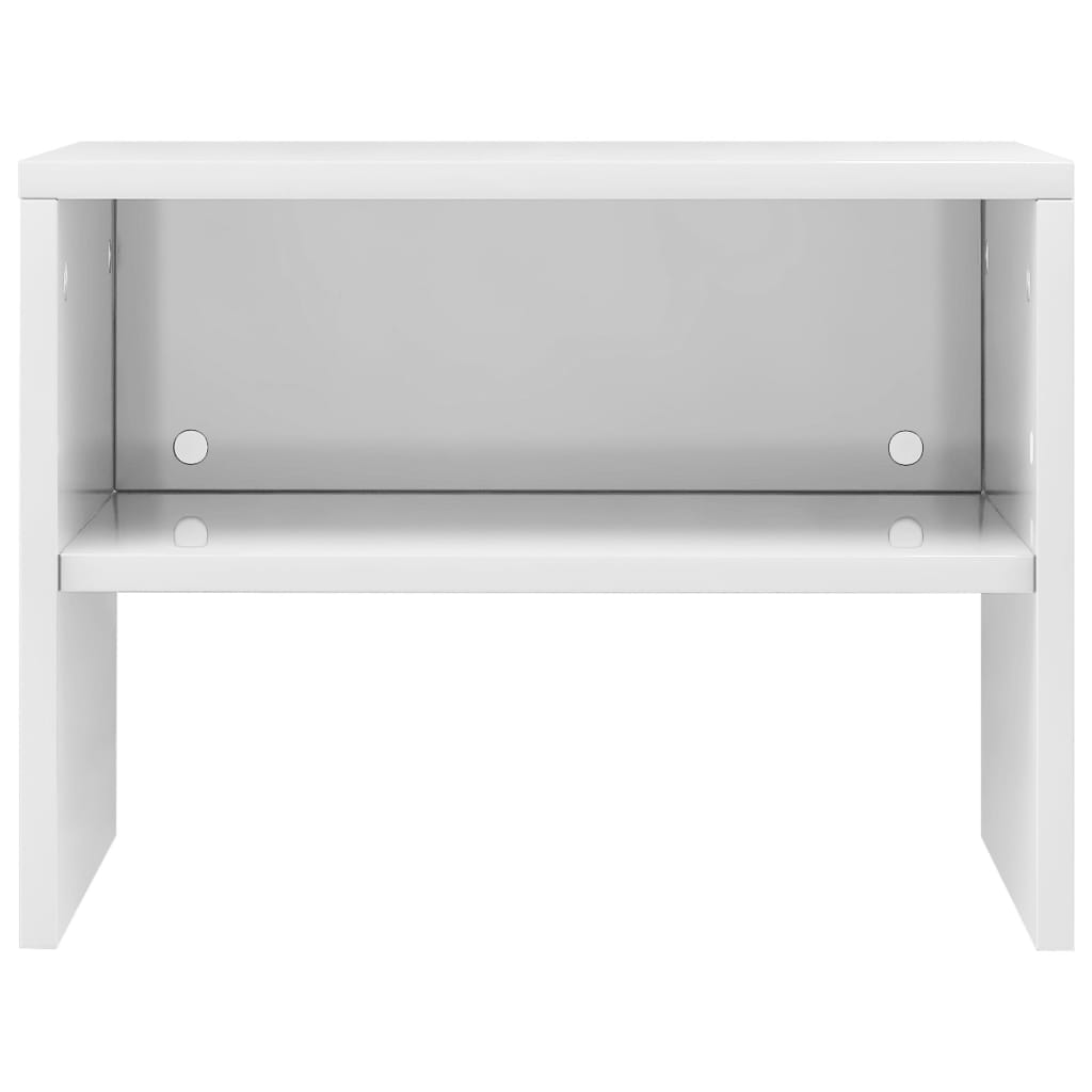Bedside Cabinet High Gloss White Chipboard - 40×30×30cm
