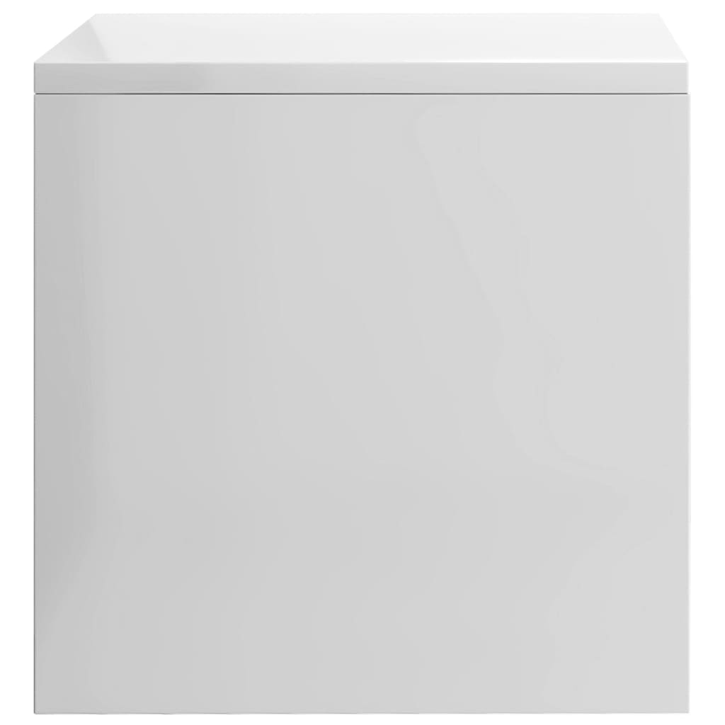 Bedside Cabinet High Gloss White Chipboard - 40×30×30cm