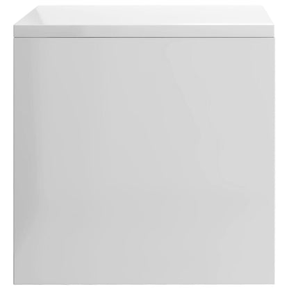 Bedside Cabinet High Gloss White Chipboard - 40×30×30cm