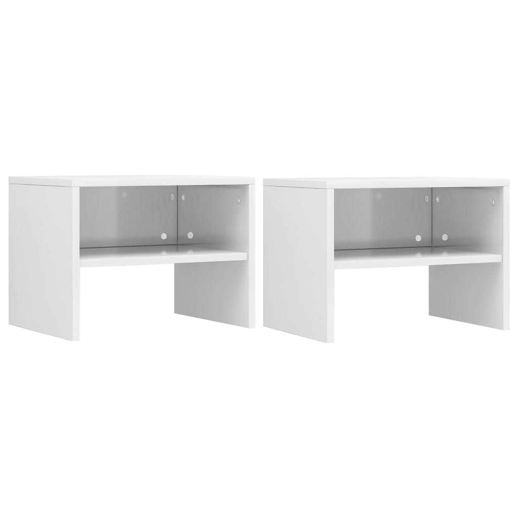 Bedside Cabinets 2 pcs High Gloss White Chipboard - 40×30×30cm