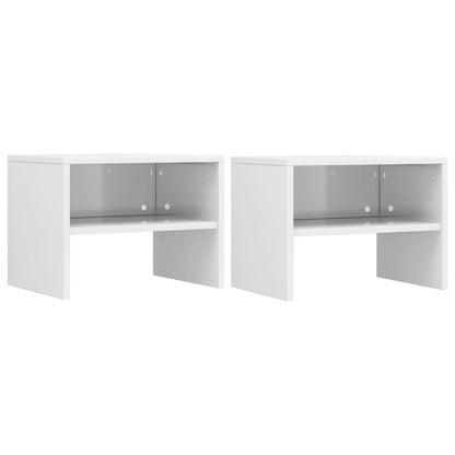 Bedside Cabinets 2 pcs High Gloss White Chipboard - 40×30×30cm