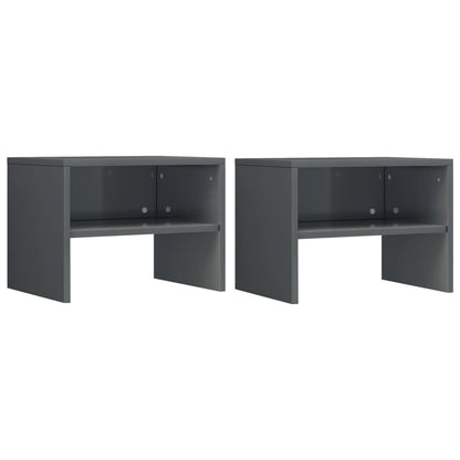 Bedside Cabinets 2 pcs High Gloss Grey Chipboard - 40×30×30cm