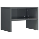 Bedside  Cabinets 2 pcs High Gloss Grey Chipboard