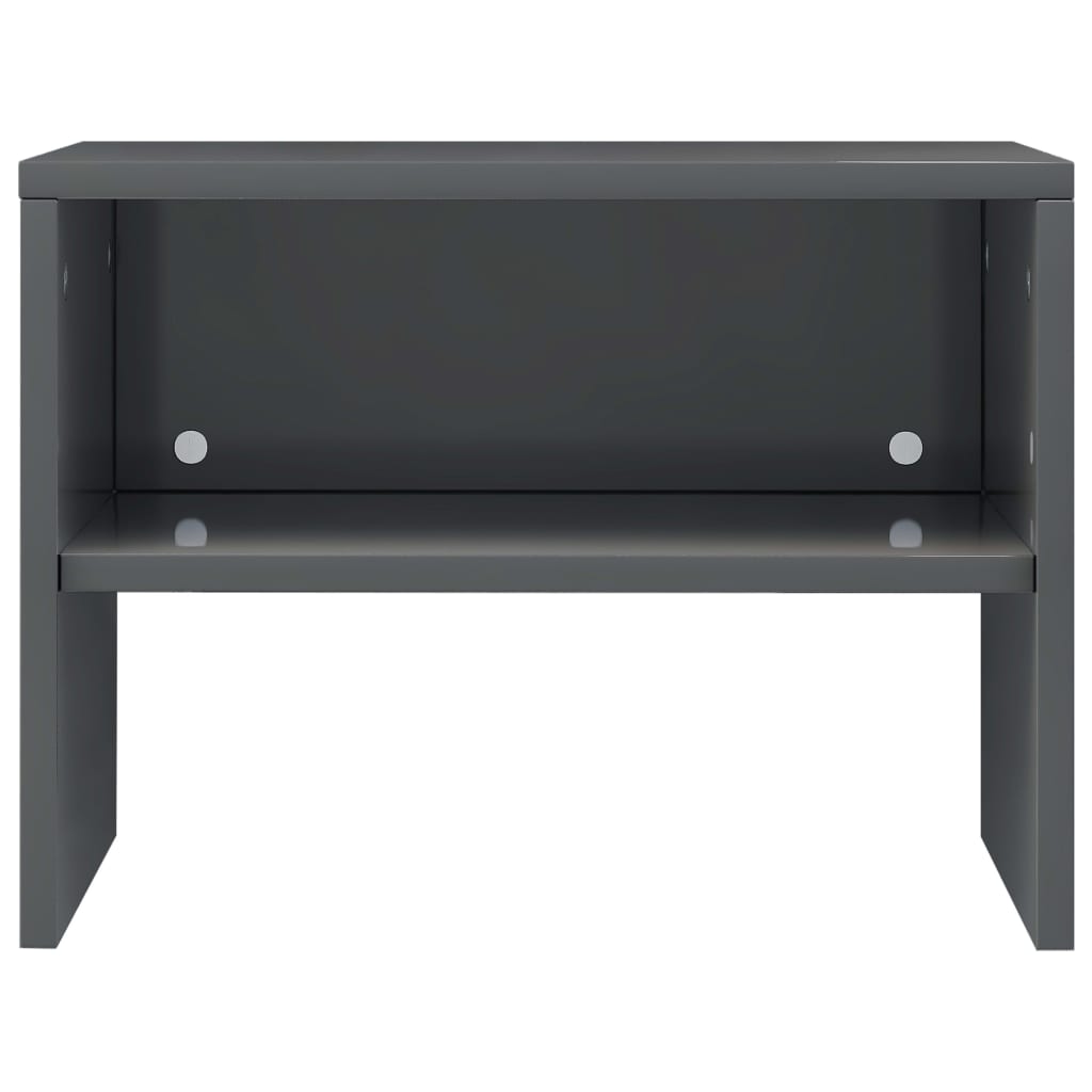 Bedside Cabinets 2 pcs High Gloss Grey Chipboard - 40×30×30cm