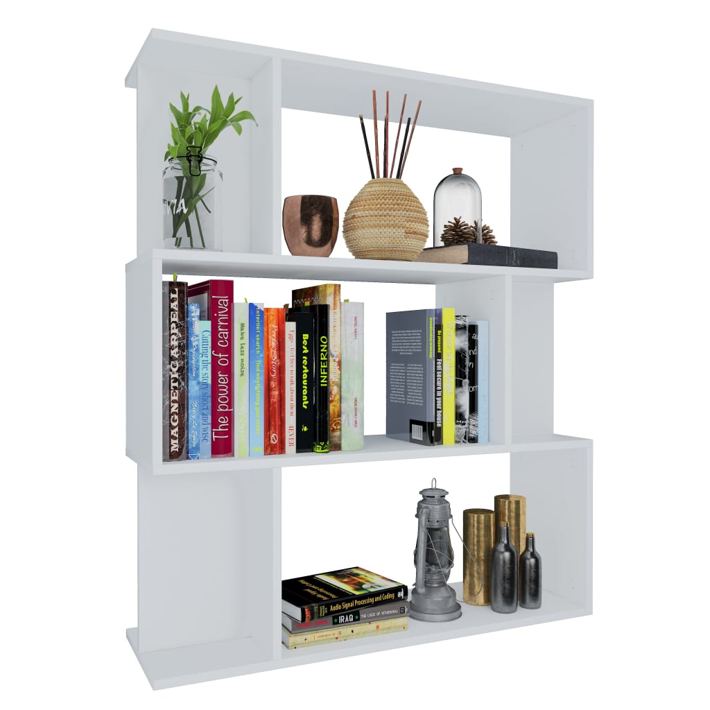 Book Cabinet/Room Divider White Chipboard - 80×24×96cm