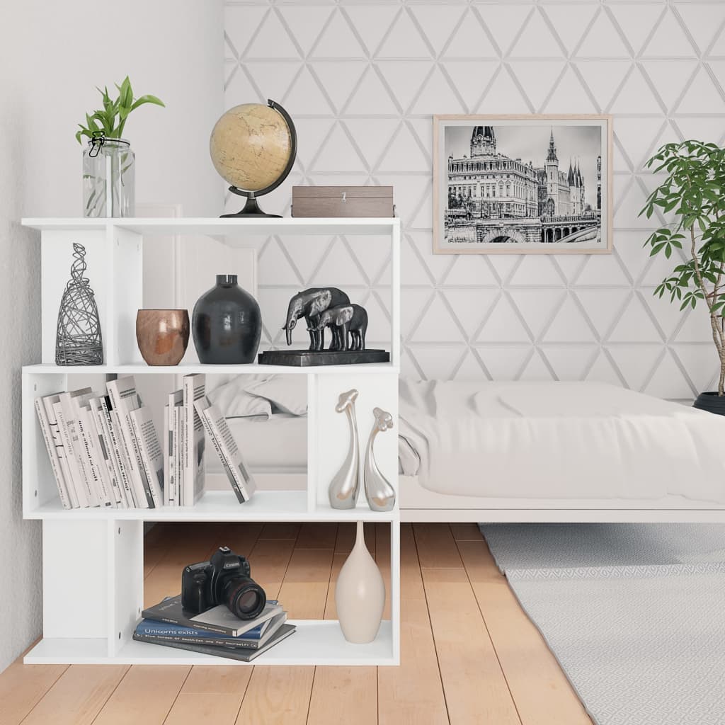 Book Cabinet/Room Divider White Chipboard - 80×24×96cm