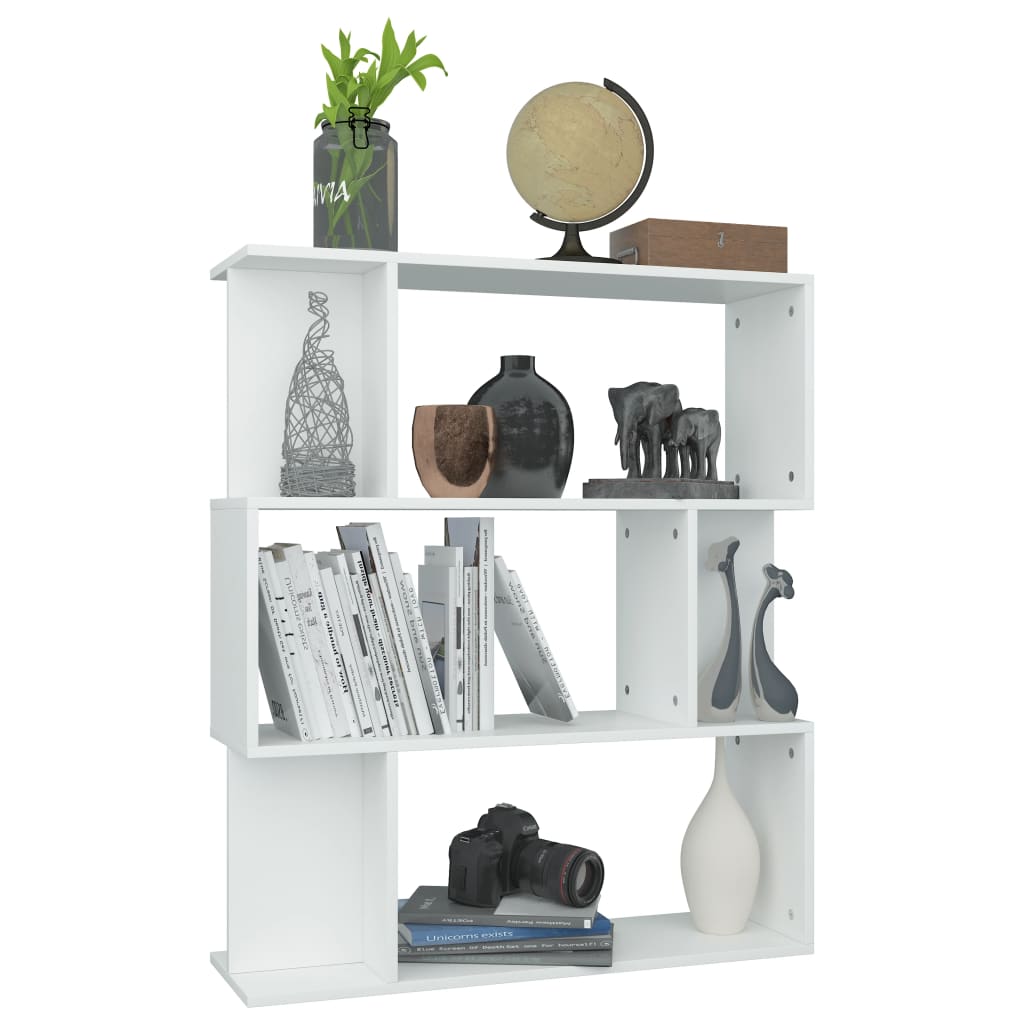 Book Cabinet/Room Divider White Chipboard - 80×24×96cm