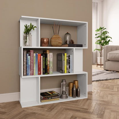 Book Cabinet/Room Divider White Chipboard - 80×24×96cm