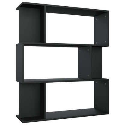 Book Cabinet/Room Divider Black Chipboard - 80×24×96cm