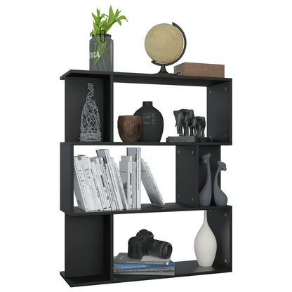 Book Cabinet/Room Divider Black Chipboard - 80×24×96cm