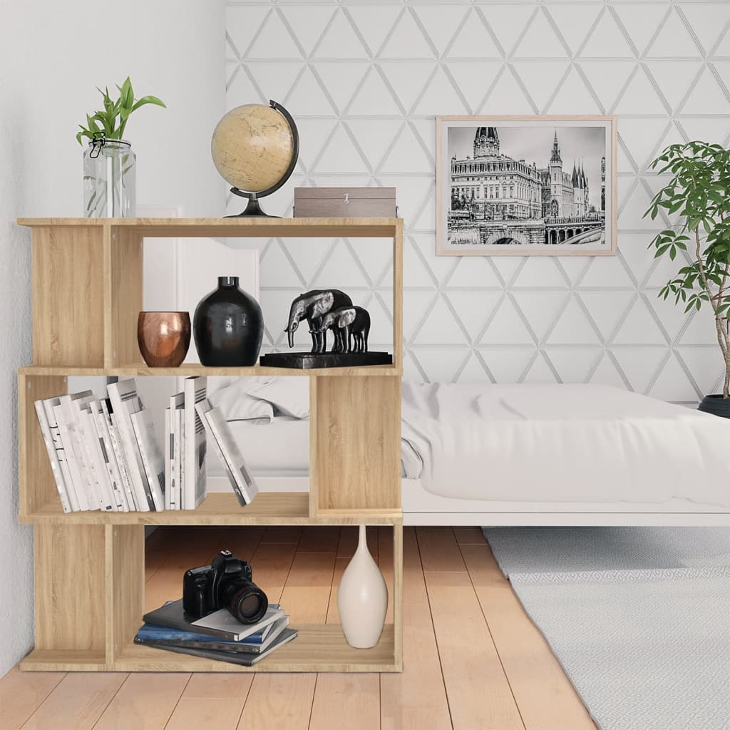 Book Cabinet/Room Divider Sonoma Oak Chipboard - 80×24×96cm