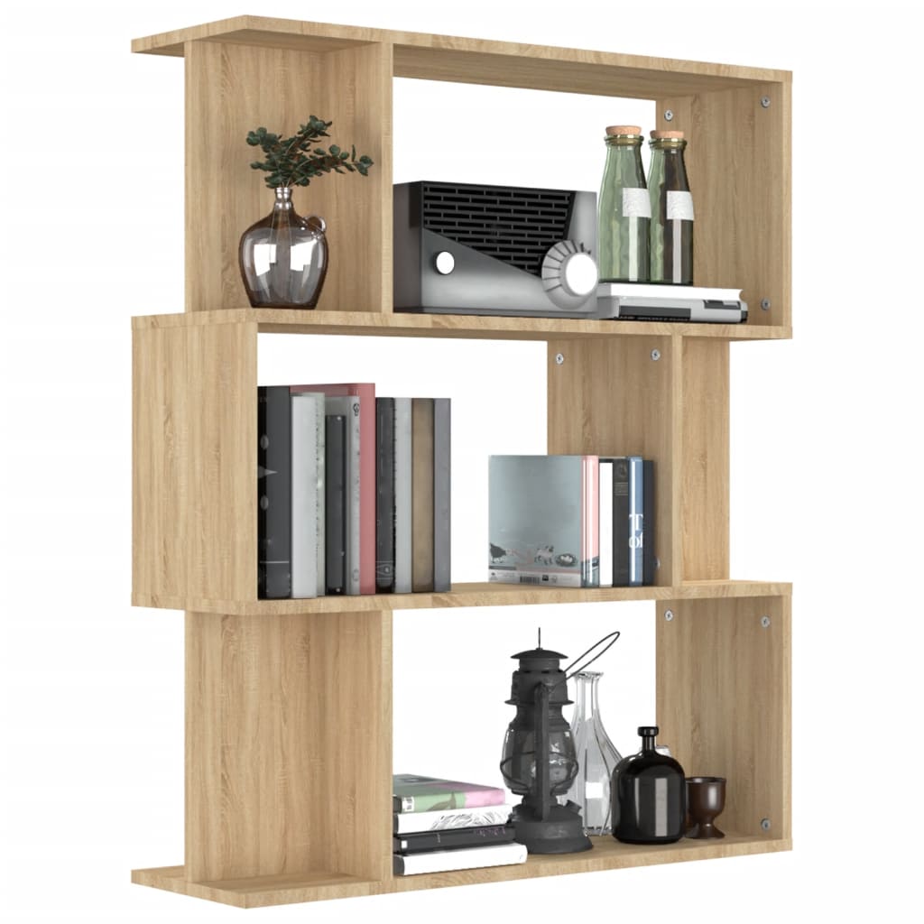 Book Cabinet/Room Divider Sonoma Oak Chipboard - 80×24×96cm