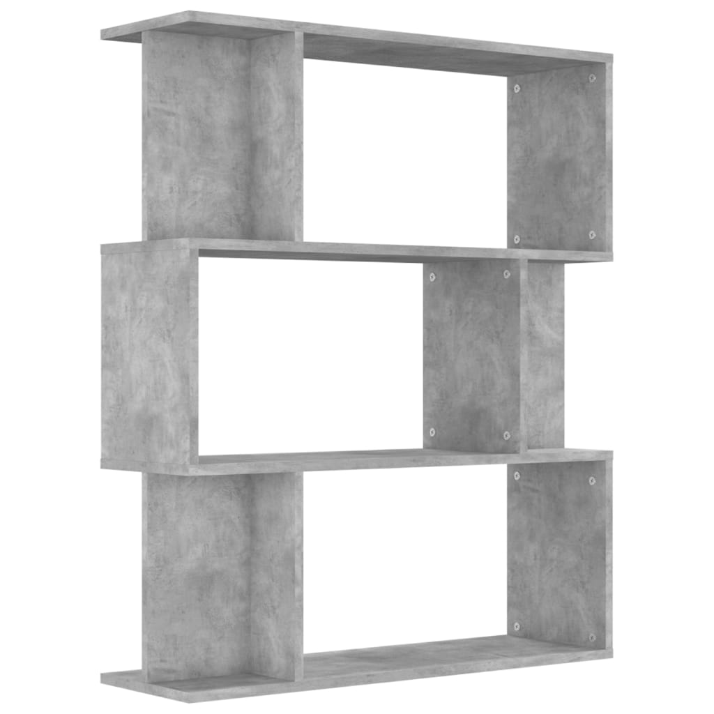Book Cabinet/Room Divider Concrete Grey Chipboard - 80×24×96cm