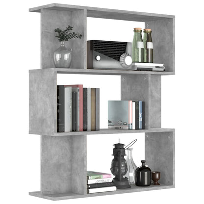 Book Cabinet/Room Divider Concrete Grey Chipboard - 80×24×96cm