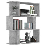 Book Cabinet/Room Divider Concrete Grey Chipboard