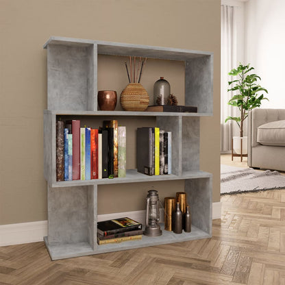 Book Cabinet/Room Divider Concrete Grey Chipboard - 80×24×96cm