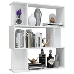 Book Cabinet/Room Divider High Gloss White Chipboard