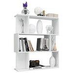 Book Cabinet/Room Divider High Gloss White Chipboard
