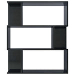 Book Cabinet/Room Divider High Gloss Black Chipboard