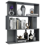 Book Cabinet/Room Divider High Gloss Grey Chipboard