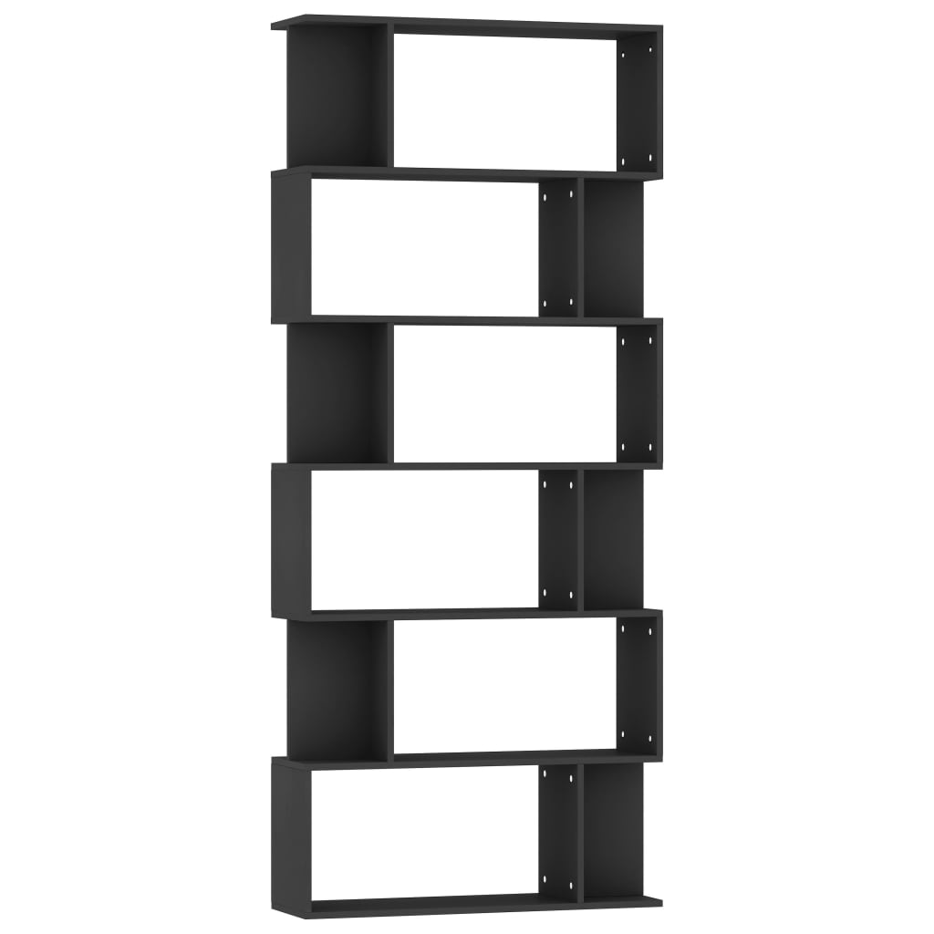 Book Cabinet/Room Divider Black Chipboard - 80×24×192cm