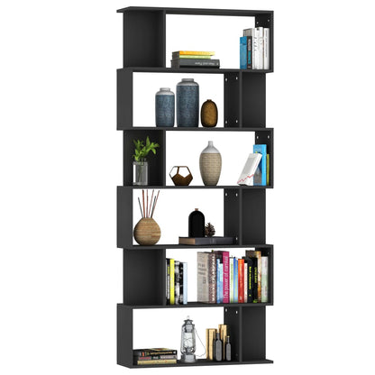 Book Cabinet/Room Divider Black Chipboard - 80×24×192cm