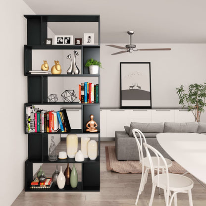 Book Cabinet/Room Divider Black Chipboard - 80×24×192cm