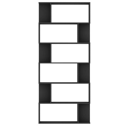 Book Cabinet/Room Divider Black Chipboard - 80×24×192cm