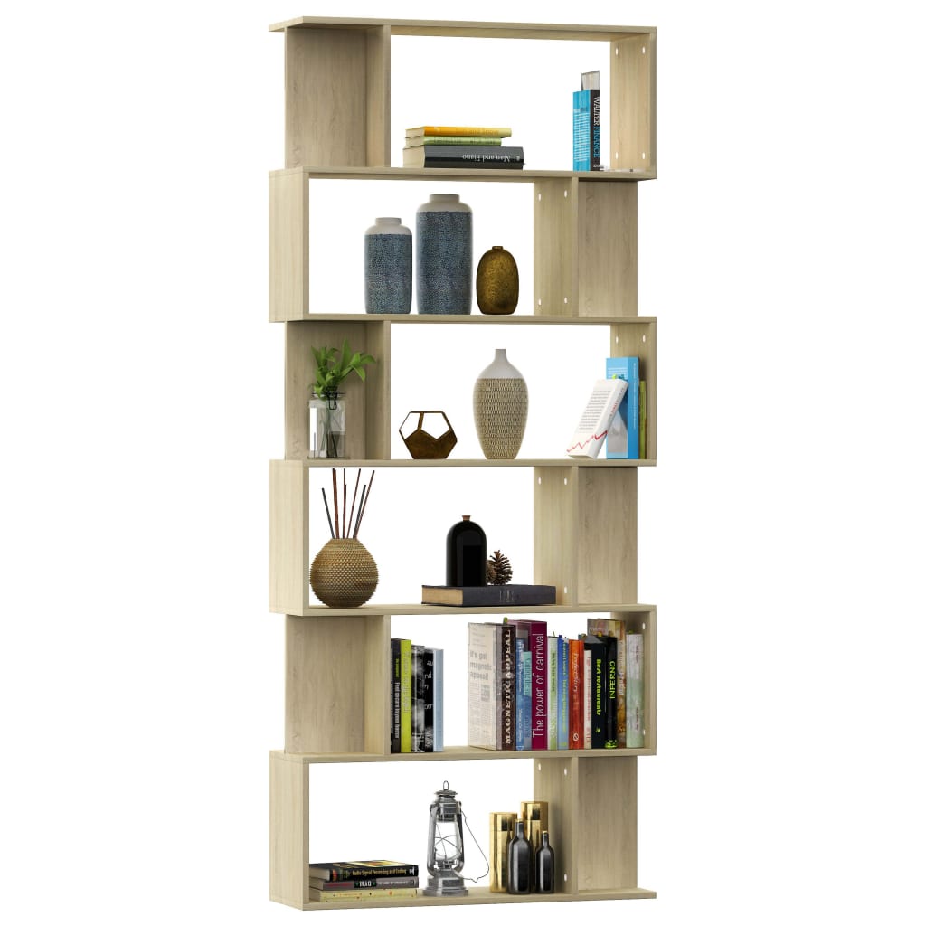 Book Cabinet/Room Divider Sonoma Oak Chipboard - 80×24×192cm