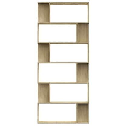 Book Cabinet/Room Divider Sonoma Oak Chipboard - 80×24×192cm