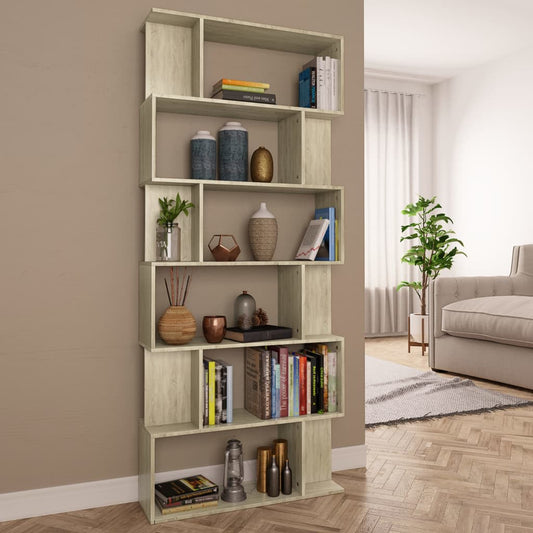 Book Cabinet/Room Divider Sonoma Oak Chipboard - 80×24×192cm