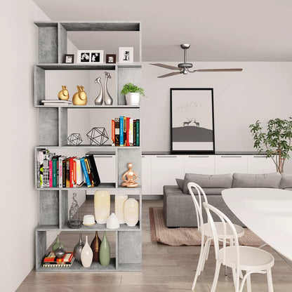 Book Cabinet/Room Divider Concrete Grey Chipboard - 80×24×192cm