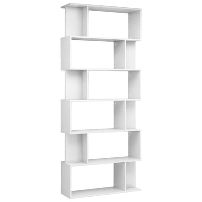 Book Cabinet/Room Divider High Gloss White Chipboard - 80×24×192cm