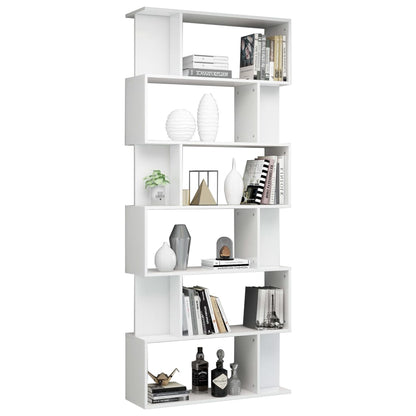 Book Cabinet/Room Divider High Gloss White Chipboard - 80×24×192cm