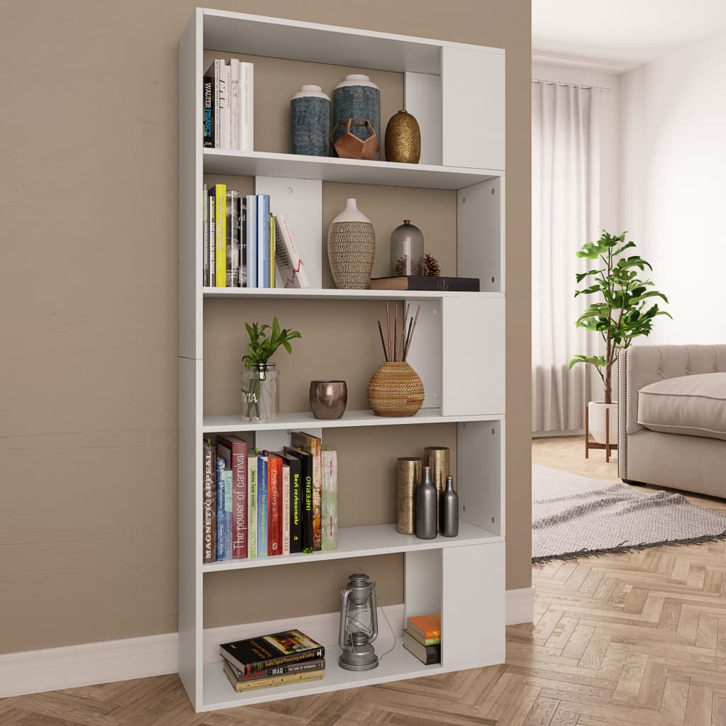 Book Cabinet/Room Divider White Chipboard - 80×24×159cm