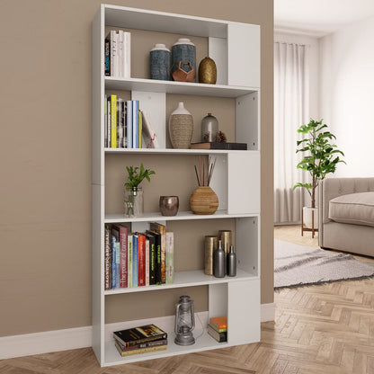 Book Cabinet/Room Divider White Chipboard - 80×24×159cm