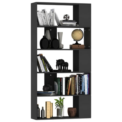 Book Cabinet/Room Divider Black Chipboard - 80×24×159cm