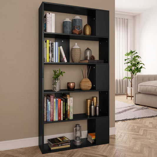 Book Cabinet/Room Divider Black Chipboard - 80×24×159cm