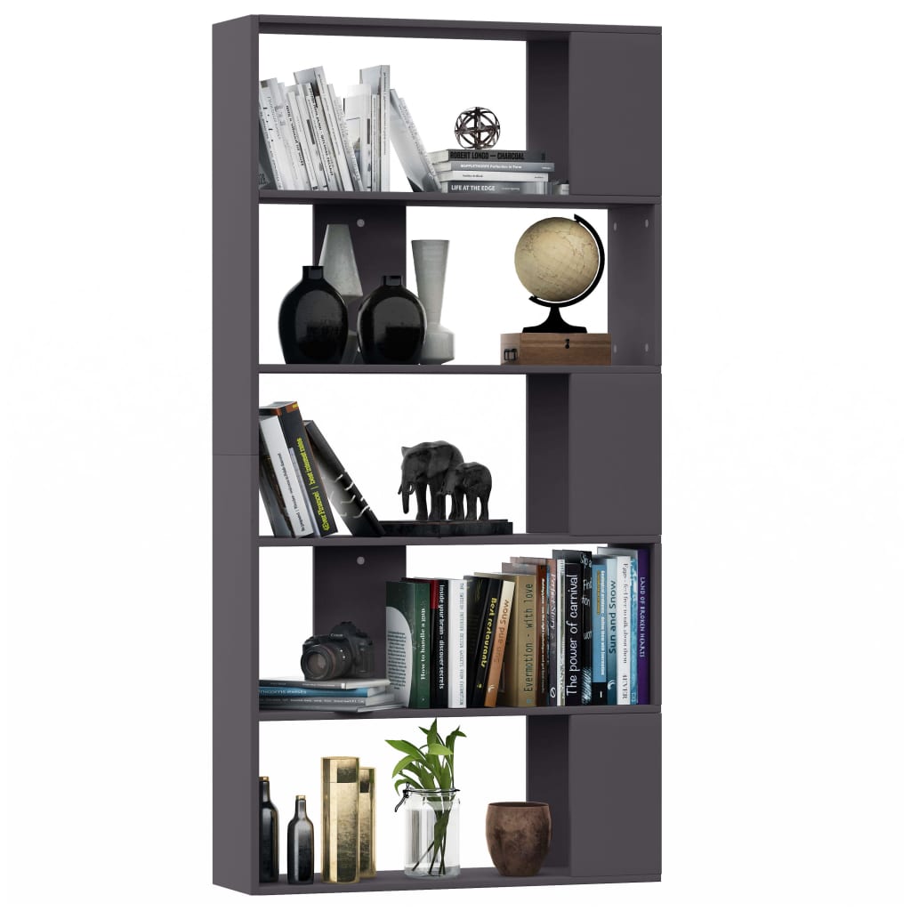 Book Cabinet/Room Divider Grey Chipboard - 80×24×159cm