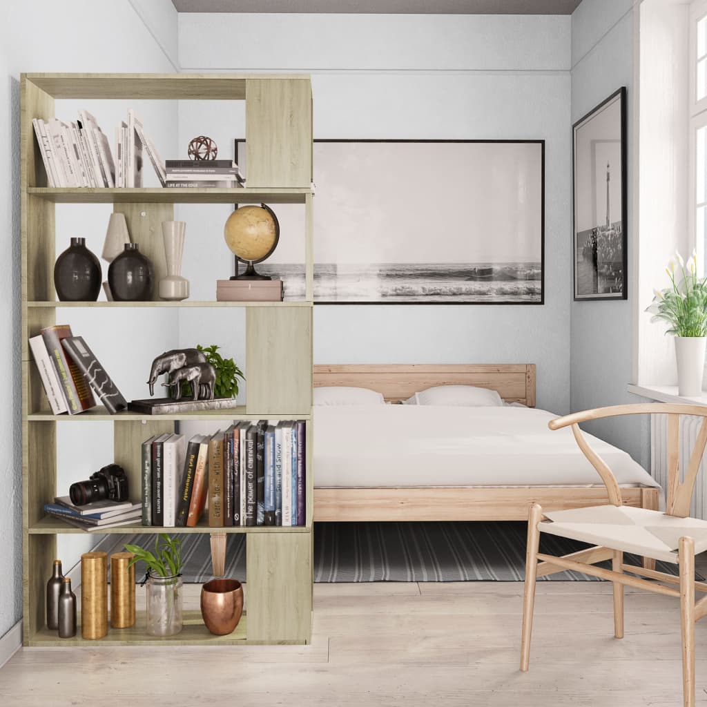 Book Cabinet/Room Divider Sonoma Oak Chipboard - 80×24×159cm